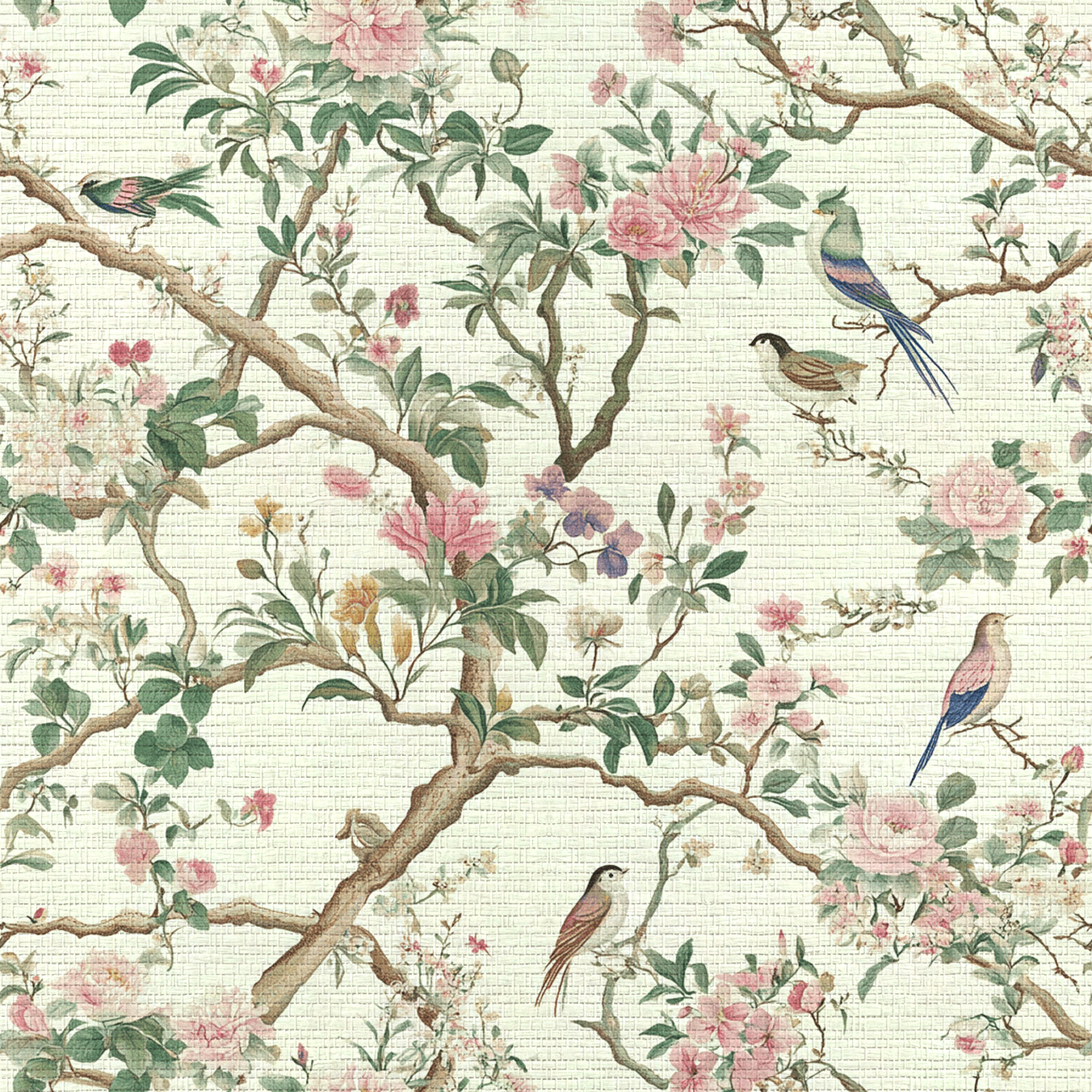 Quiet Bloom Faux Grasscloth Wallpaper