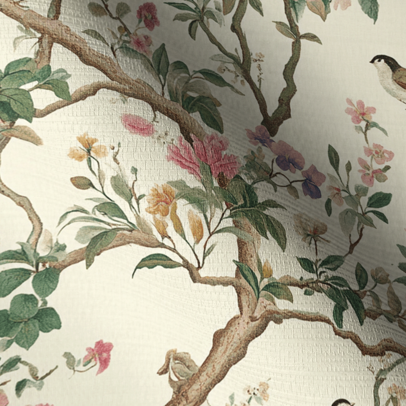 Quiet Bloom Faux Grasscloth Wallpaper
