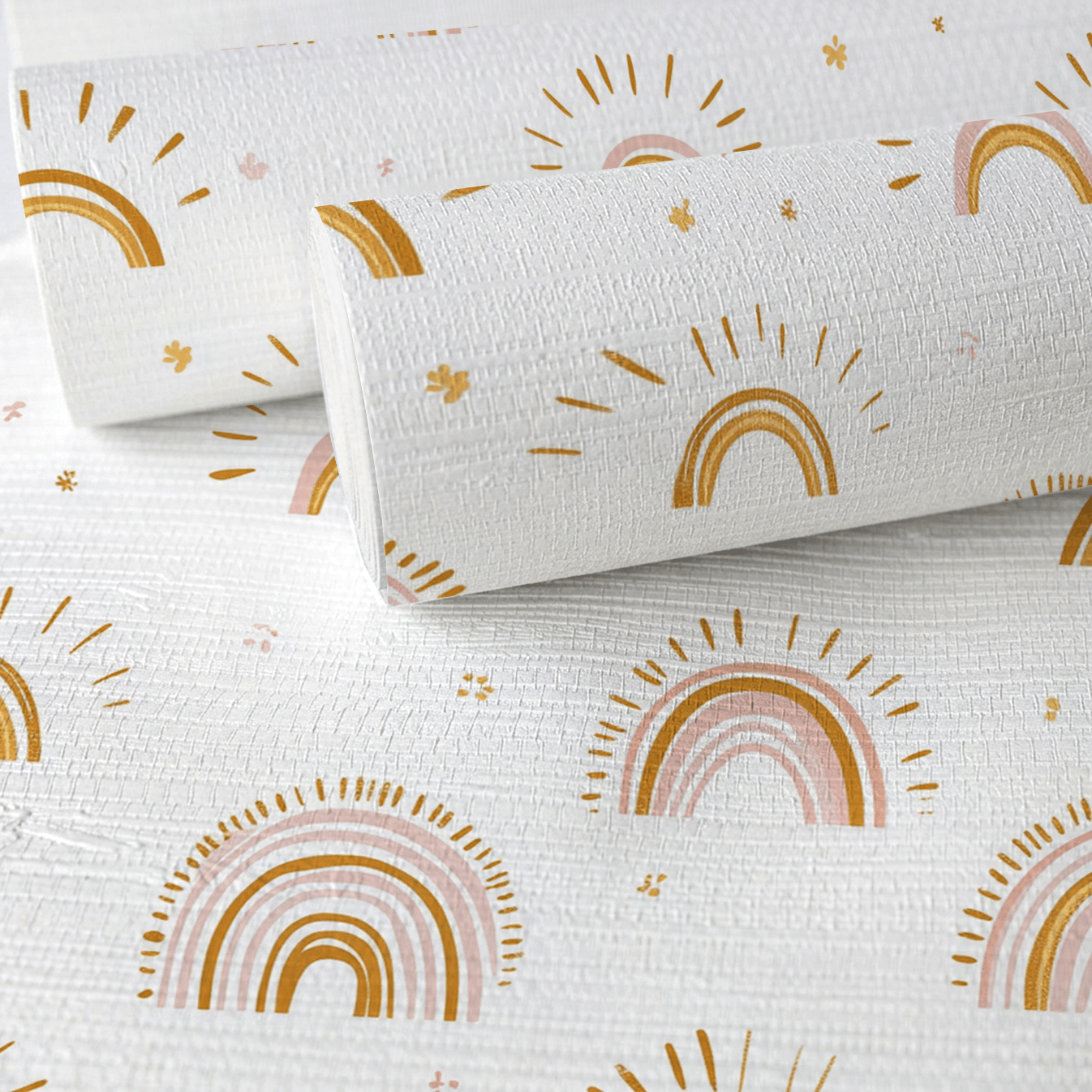 Rainbow Wishes Faux Grasscloth Wallpaper - Lemon Park