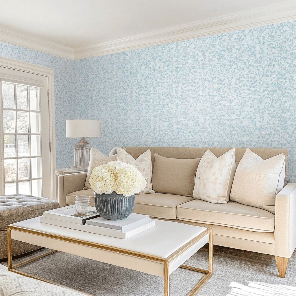 Rainy June Faux Grasscloth Wallpaper - Lemon Park