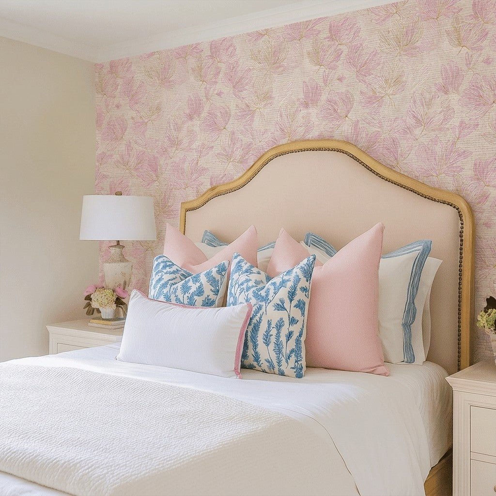 Raspberry Lemonade Faux Grasscloth Wallpaper - Lemon Park