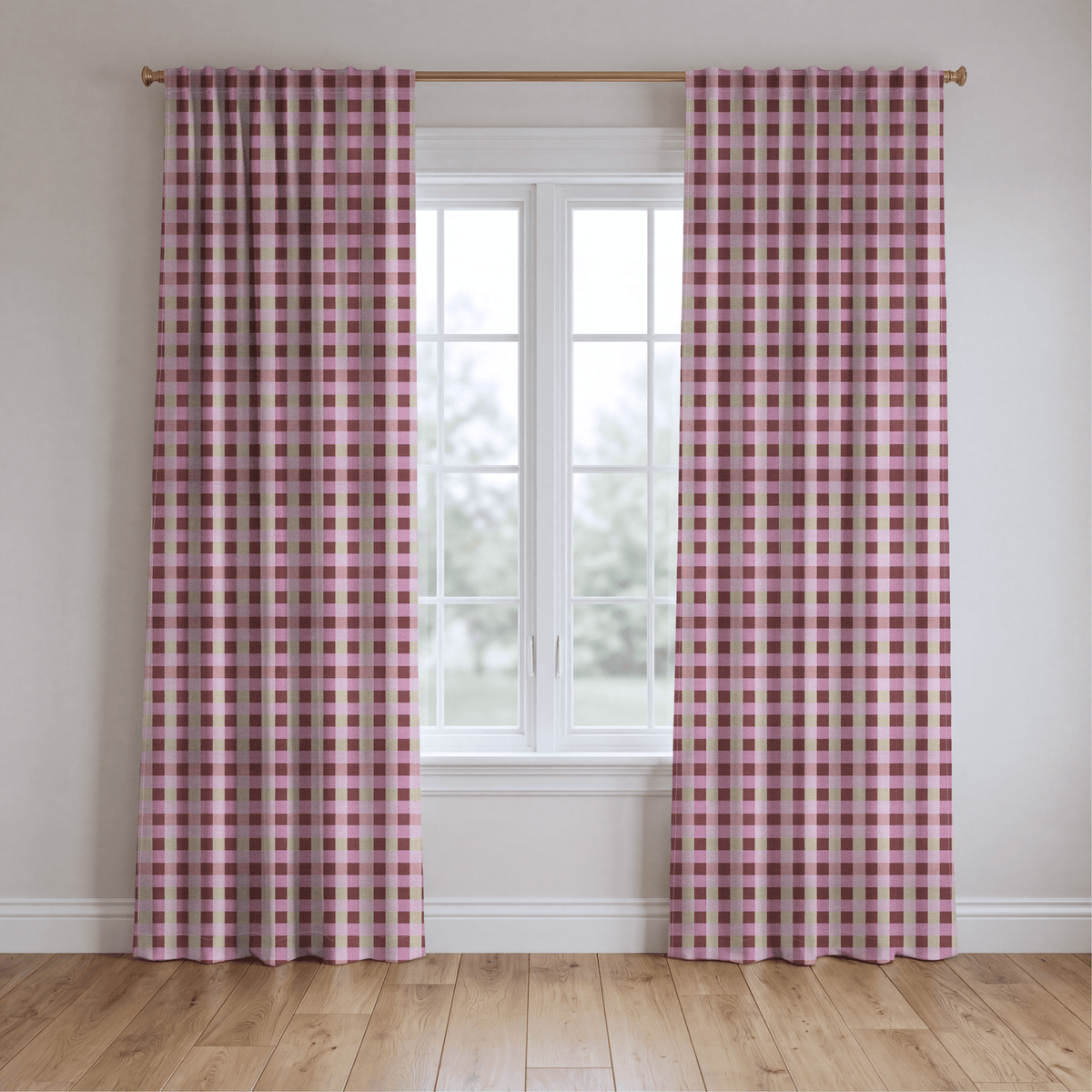 Raspberry Social Gingham - Drapery - Lemon Park