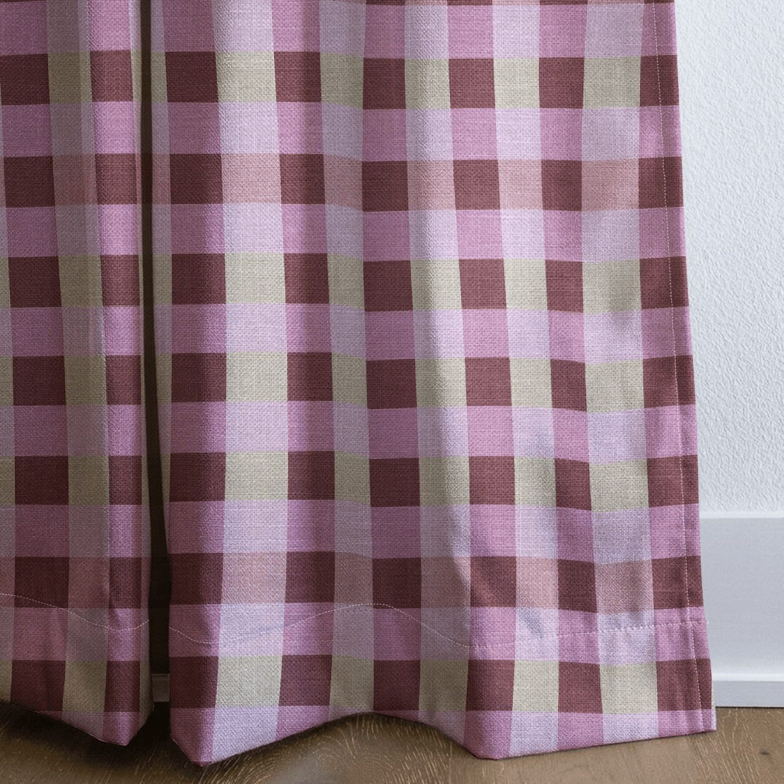 Raspberry Social Gingham - Drapery - Lemon Park