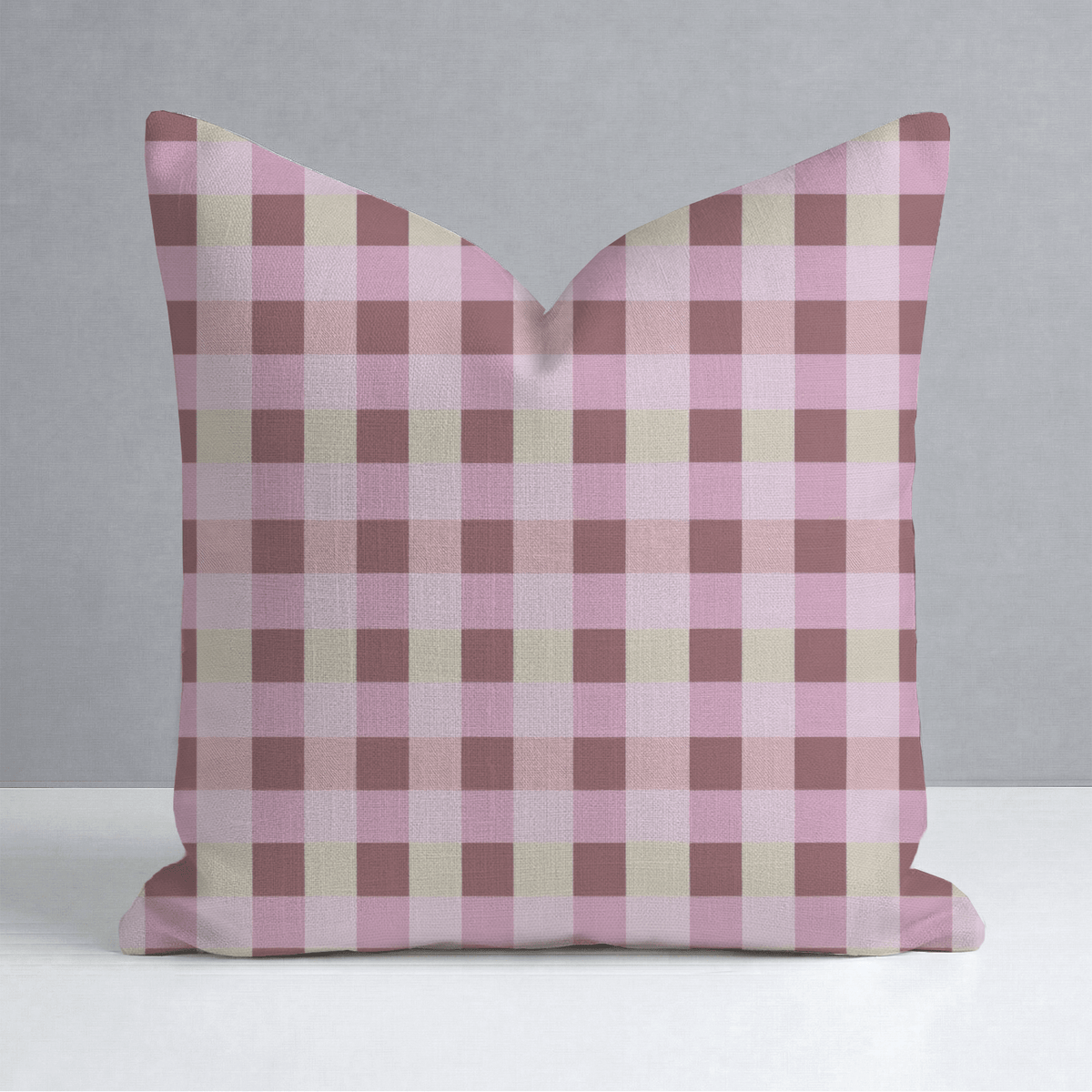 Raspberry Social Gingham Throw Pillow - Lemon Park