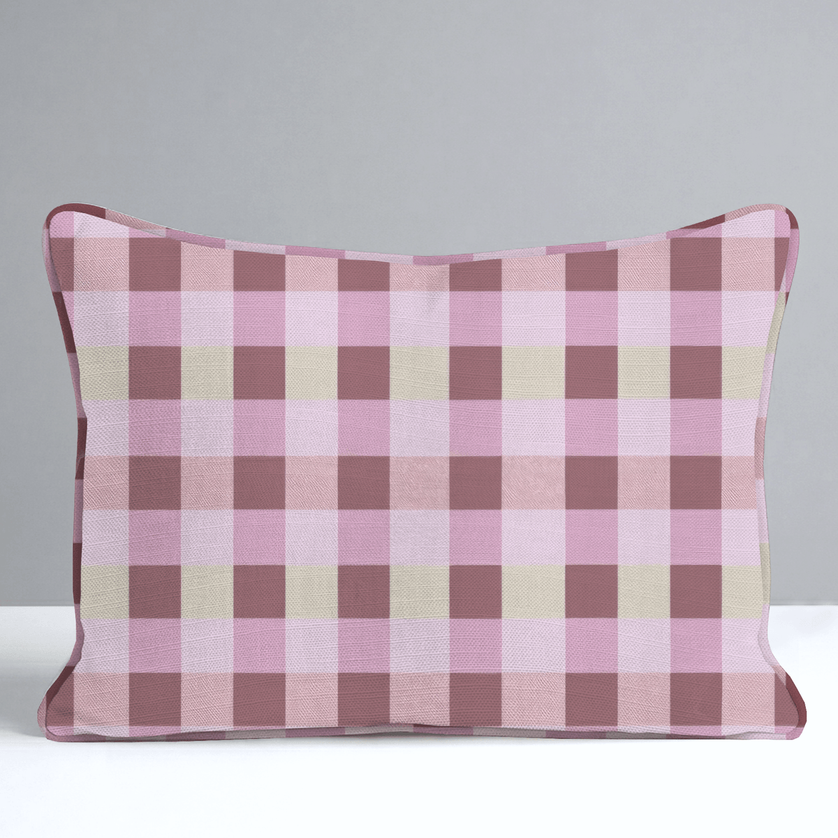 Raspberry Social Gingham Throw Pillow - Lemon Park