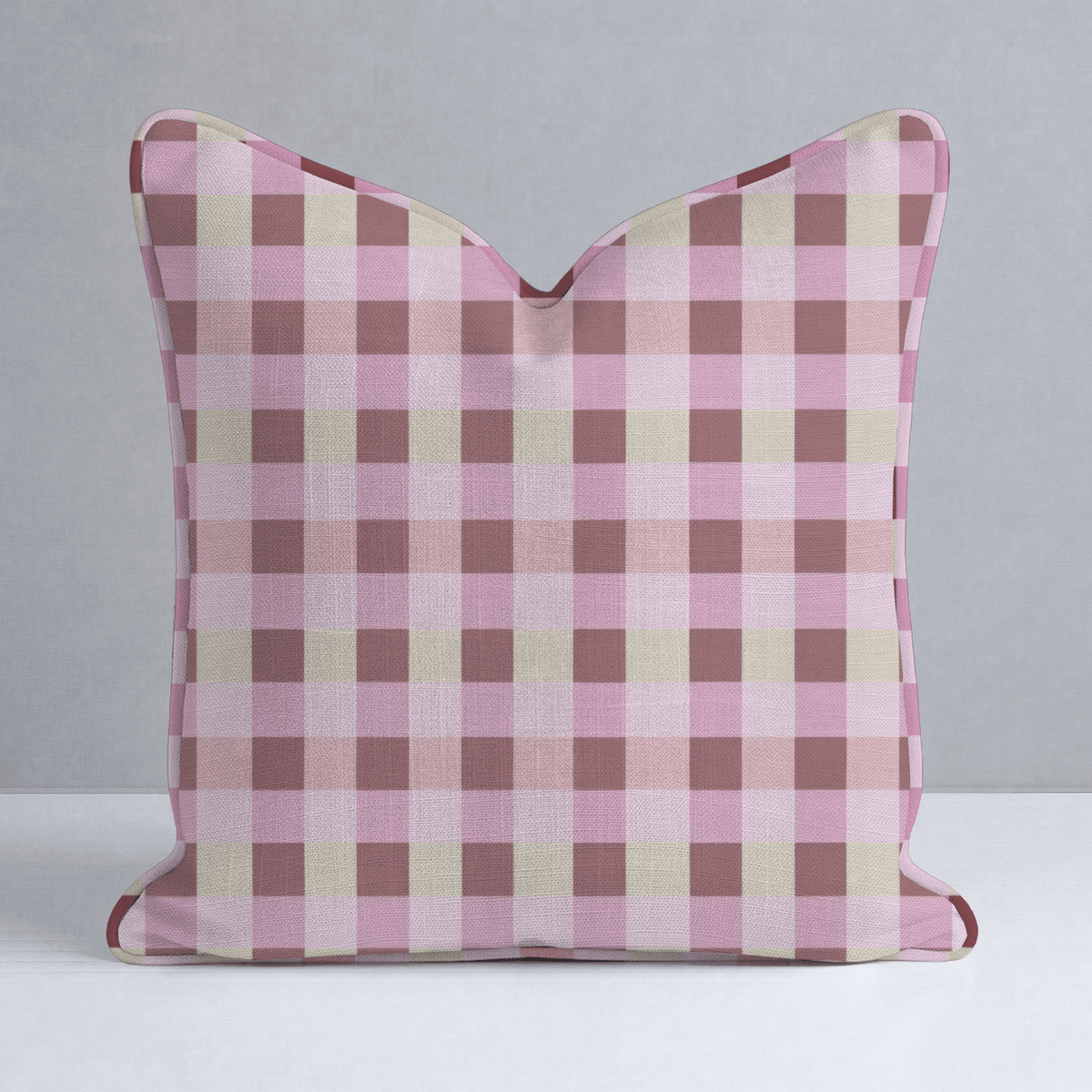 Raspberry Social Gingham Throw Pillow - Lemon Park