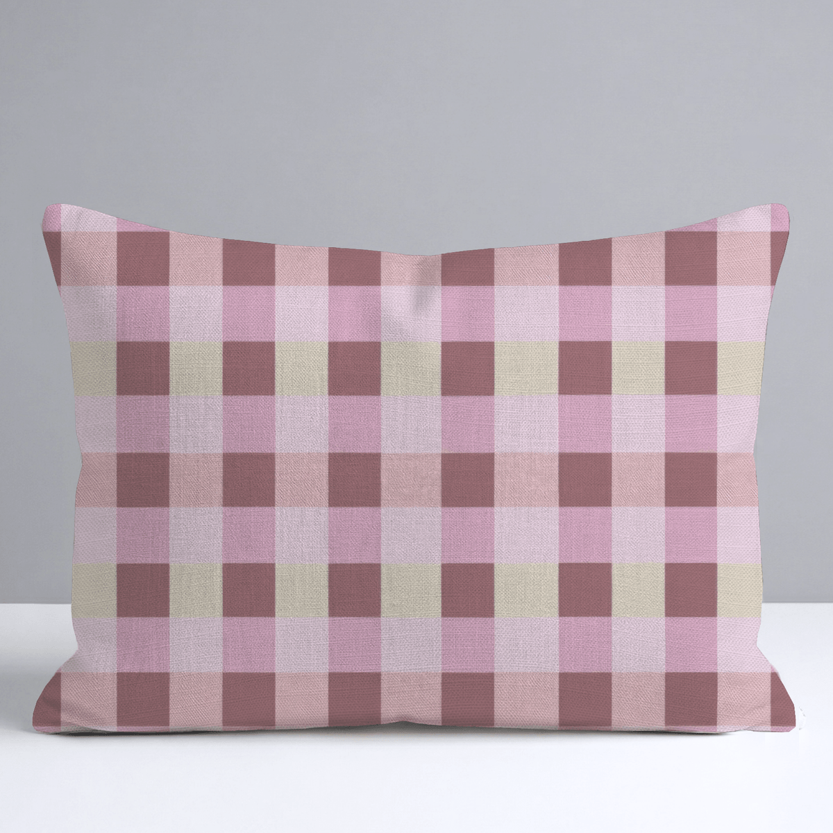 Raspberry Social Gingham Throw Pillow - Lemon Park