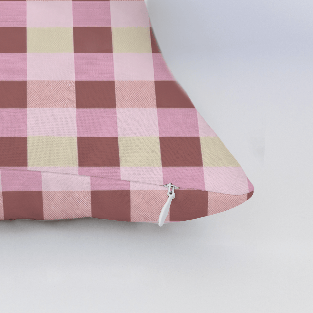 Raspberry Social Gingham Throw Pillow - Lemon Park