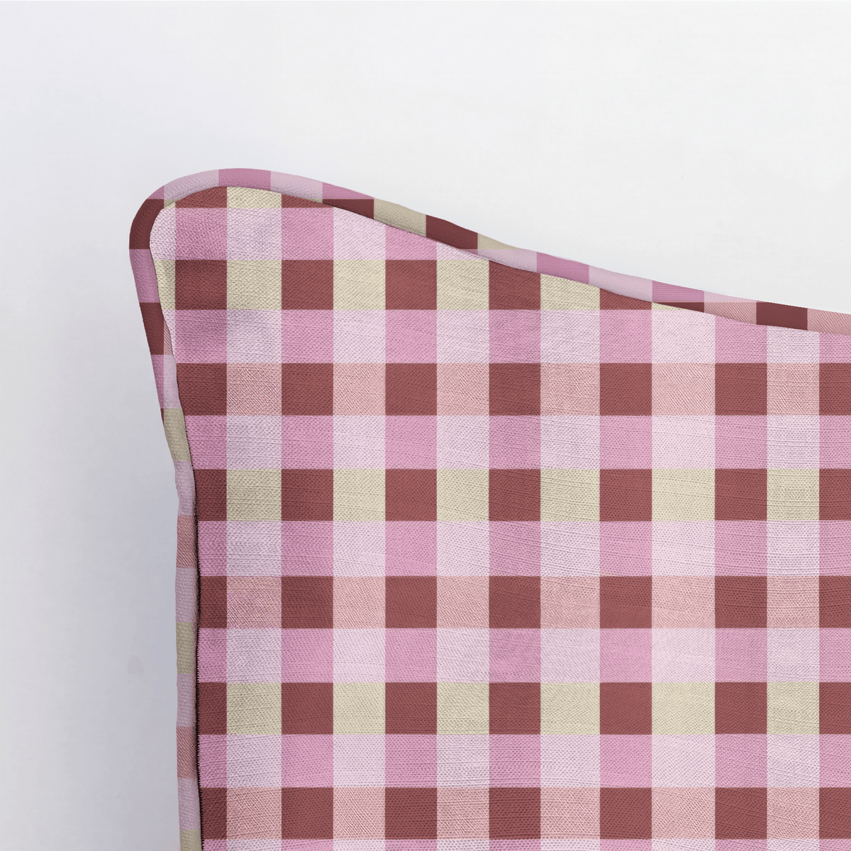 Raspberry Social Gingham Throw Pillow - Lemon Park