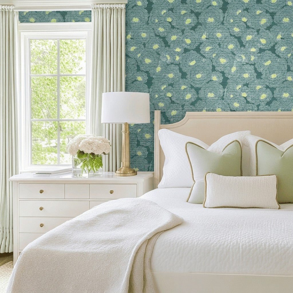 Reid Hall Faux Grasscloth Wallpaper - Lemon Park