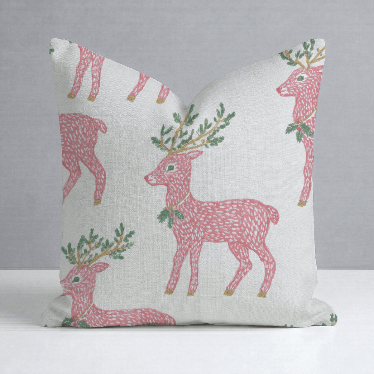 Reindeer in Red Throw Pillow - Lemon Park
