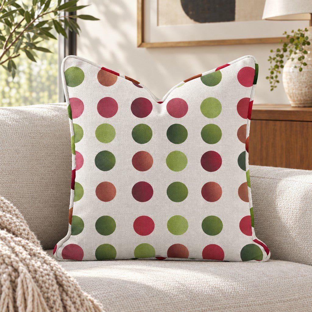 Retro Christmas Dots Throw Pillow - Lemon Park
