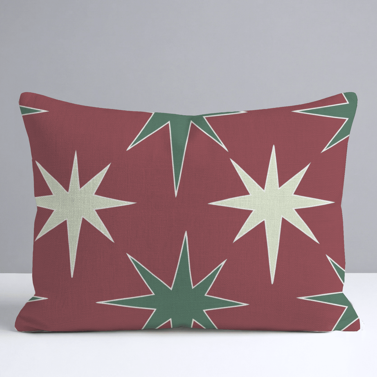 Retro Christmas Starbursts Throw Pillow - Lemon Park