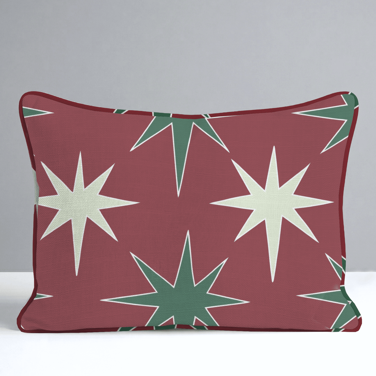 Retro Christmas Starbursts Throw Pillow - Lemon Park