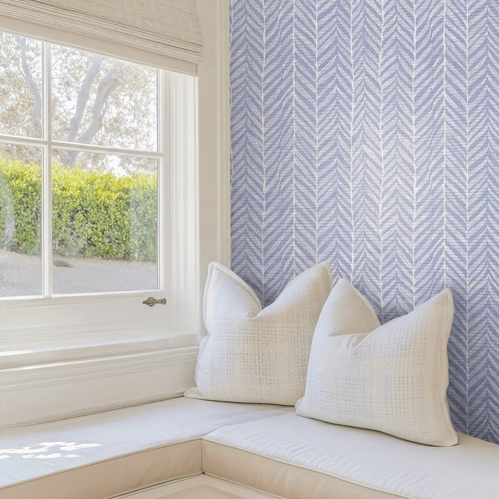 Ribbon Candy Faux Grasscloth Wallpaper - Lemon Park