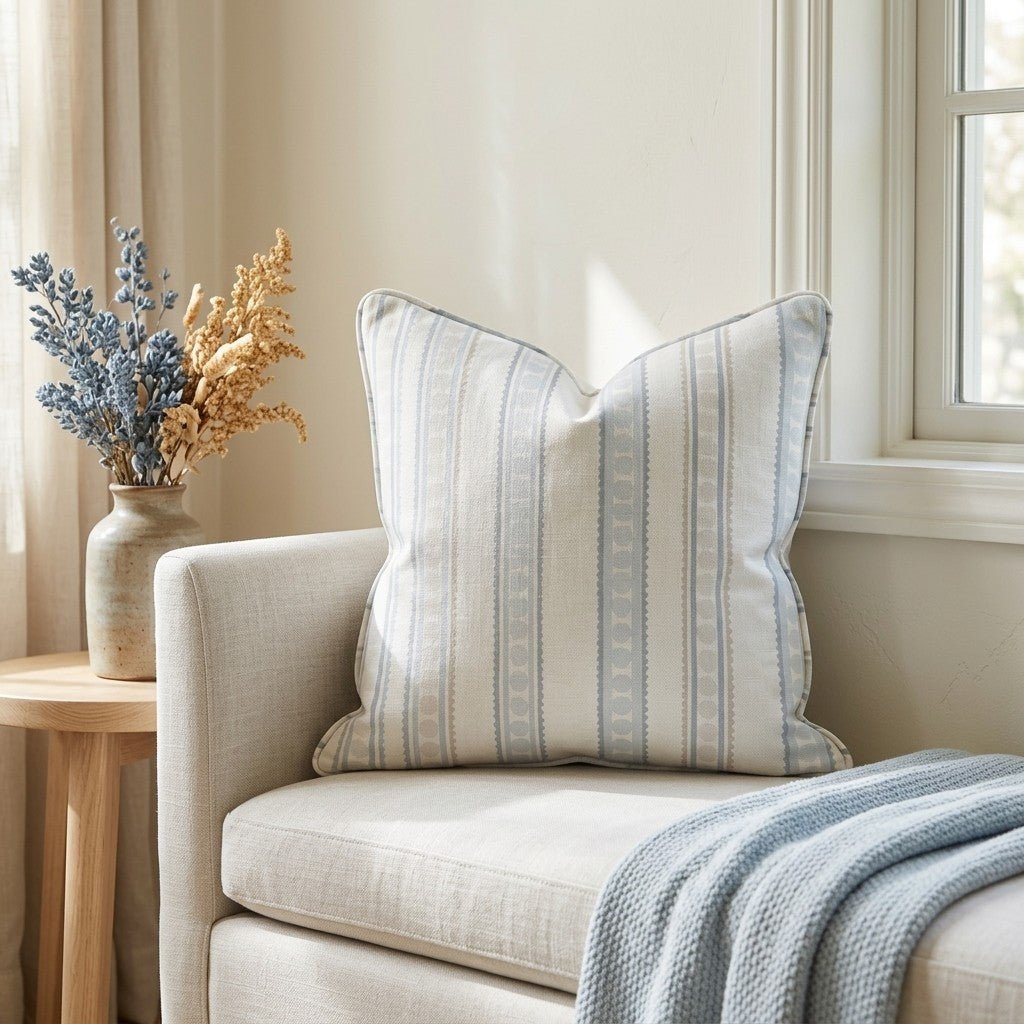 Ribbon Rows Throw Pillow - Lemon Park