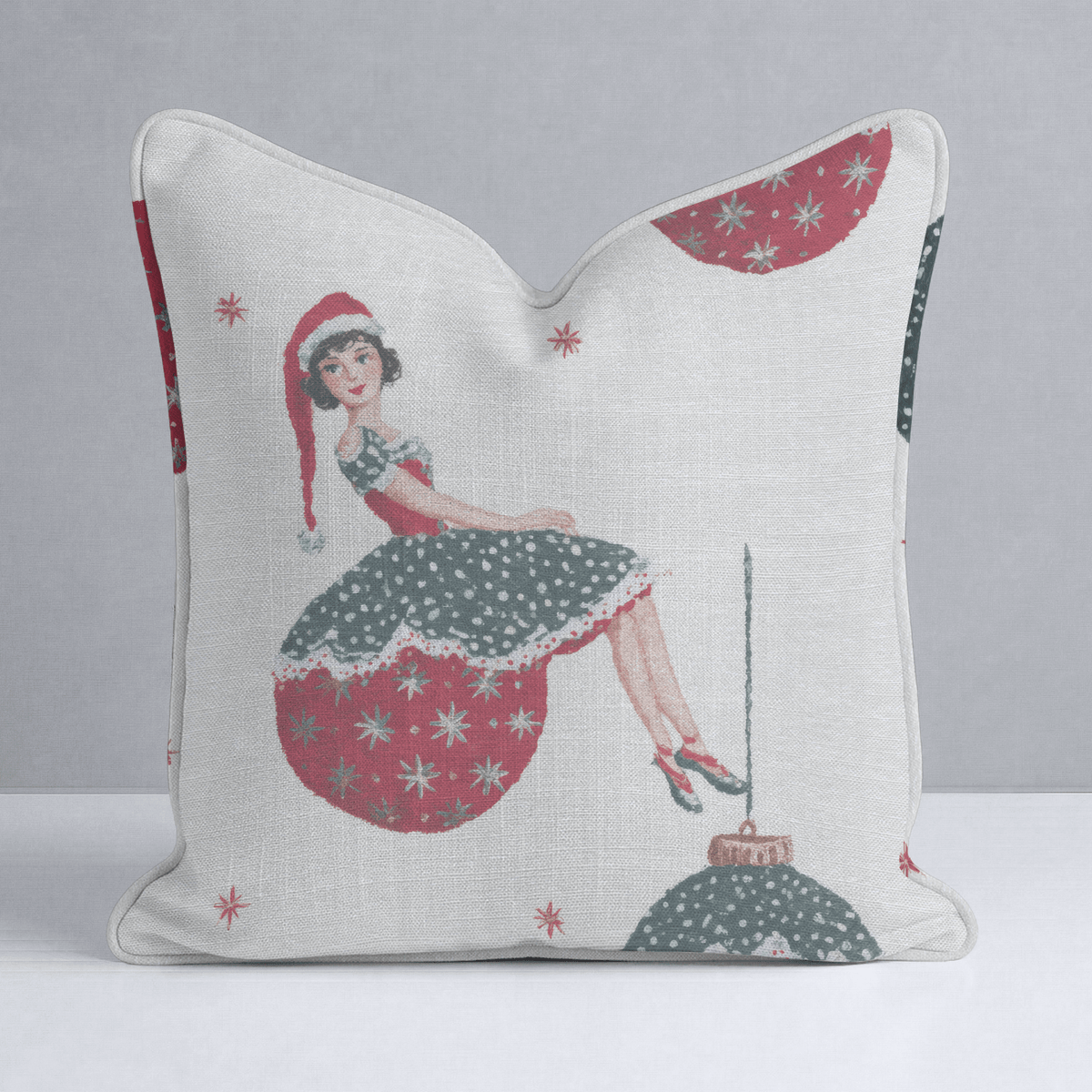 Rocking Around The Ornaments Throw Pillow - Lemon Park