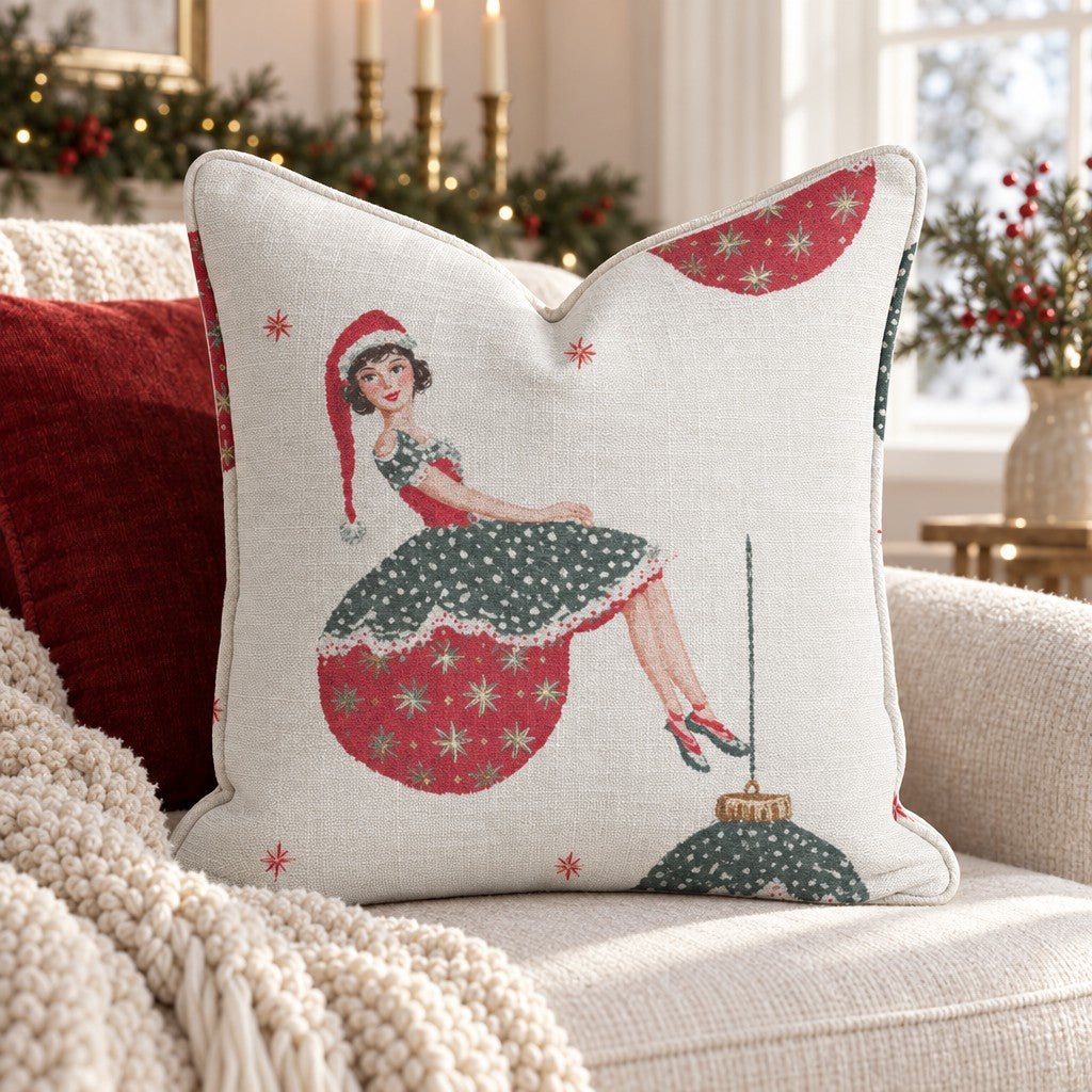 Rocking Around The Ornaments Throw Pillow - Lemon Park