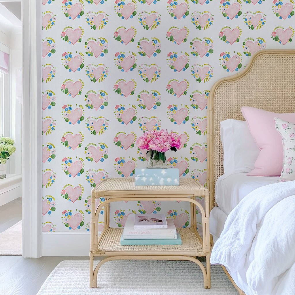 Rosabella Hearts Wallpaper - Lemon Park