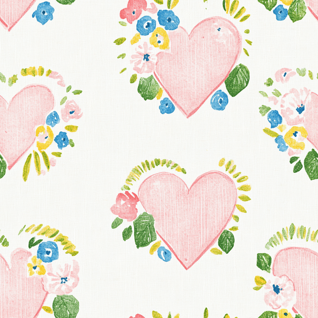 Rosabella Hearts Wallpaper - Lemon Park