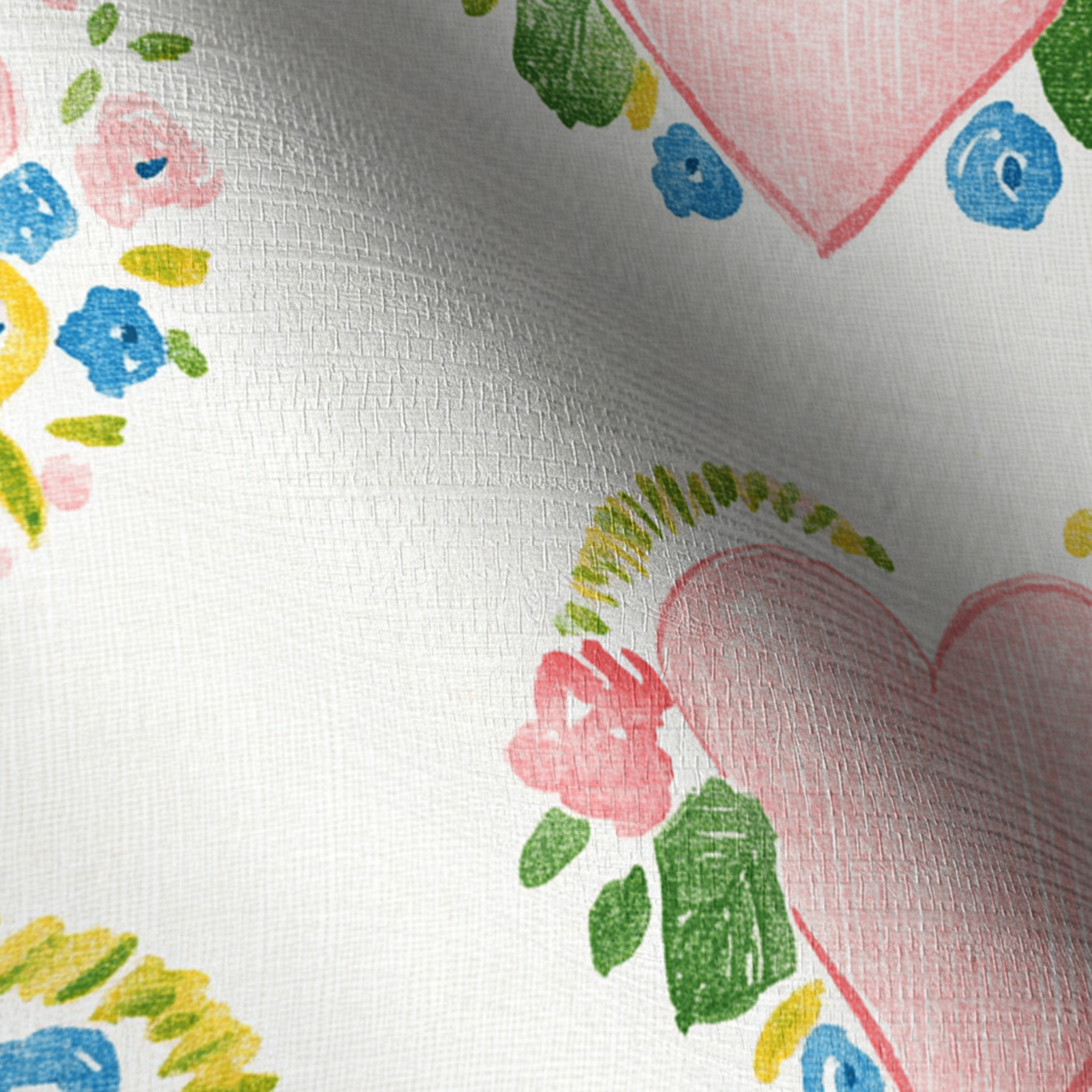 Rosabella Hearts Faux Grasscloth Wallpaper