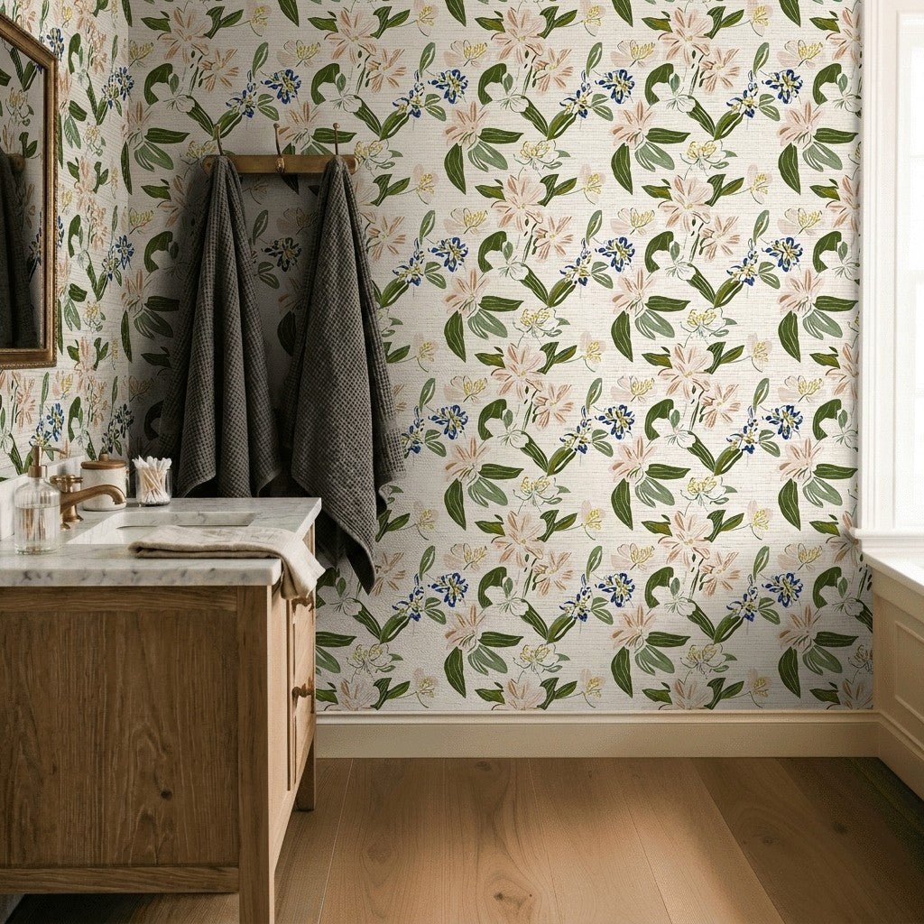 Rosalie Faux Grasscloth Wallpaper - Lemon Park