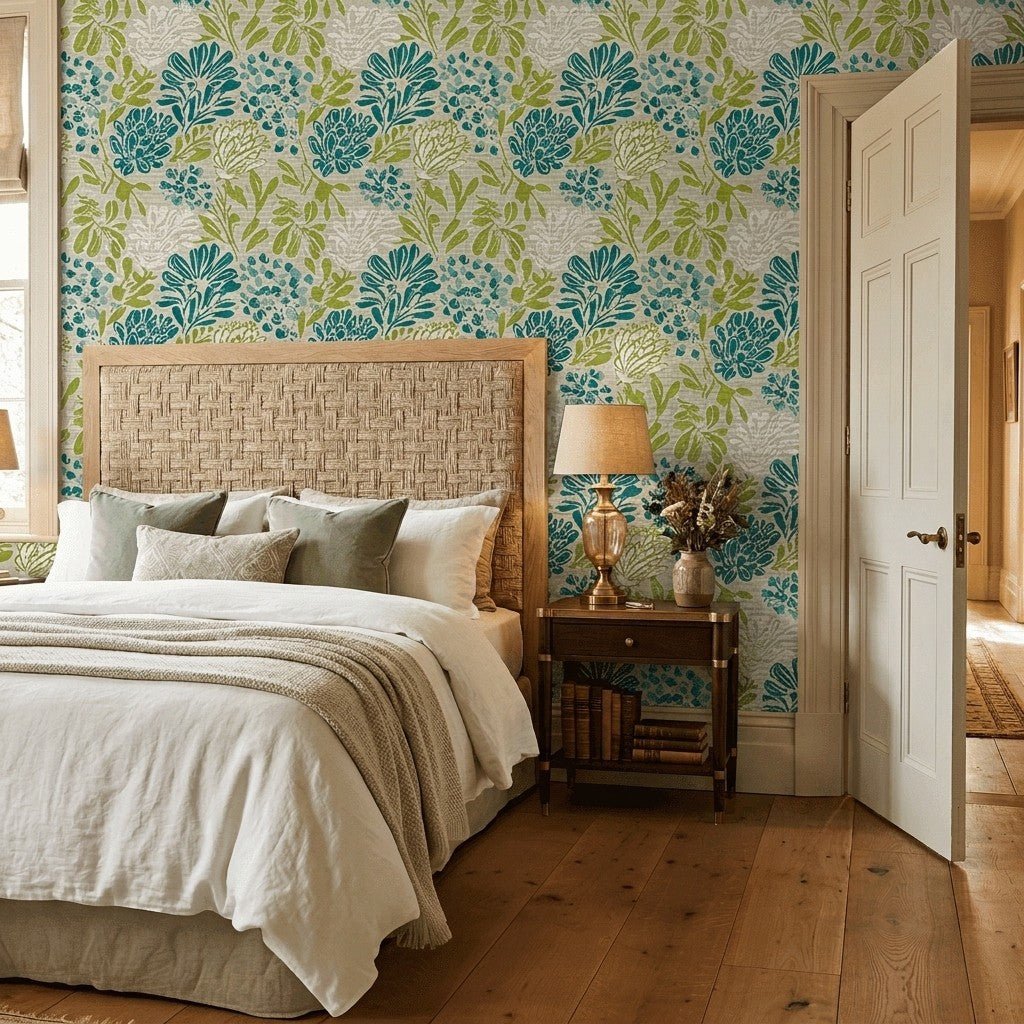 Rosamund Faux Grasscloth Wallpaper - Lemon Park