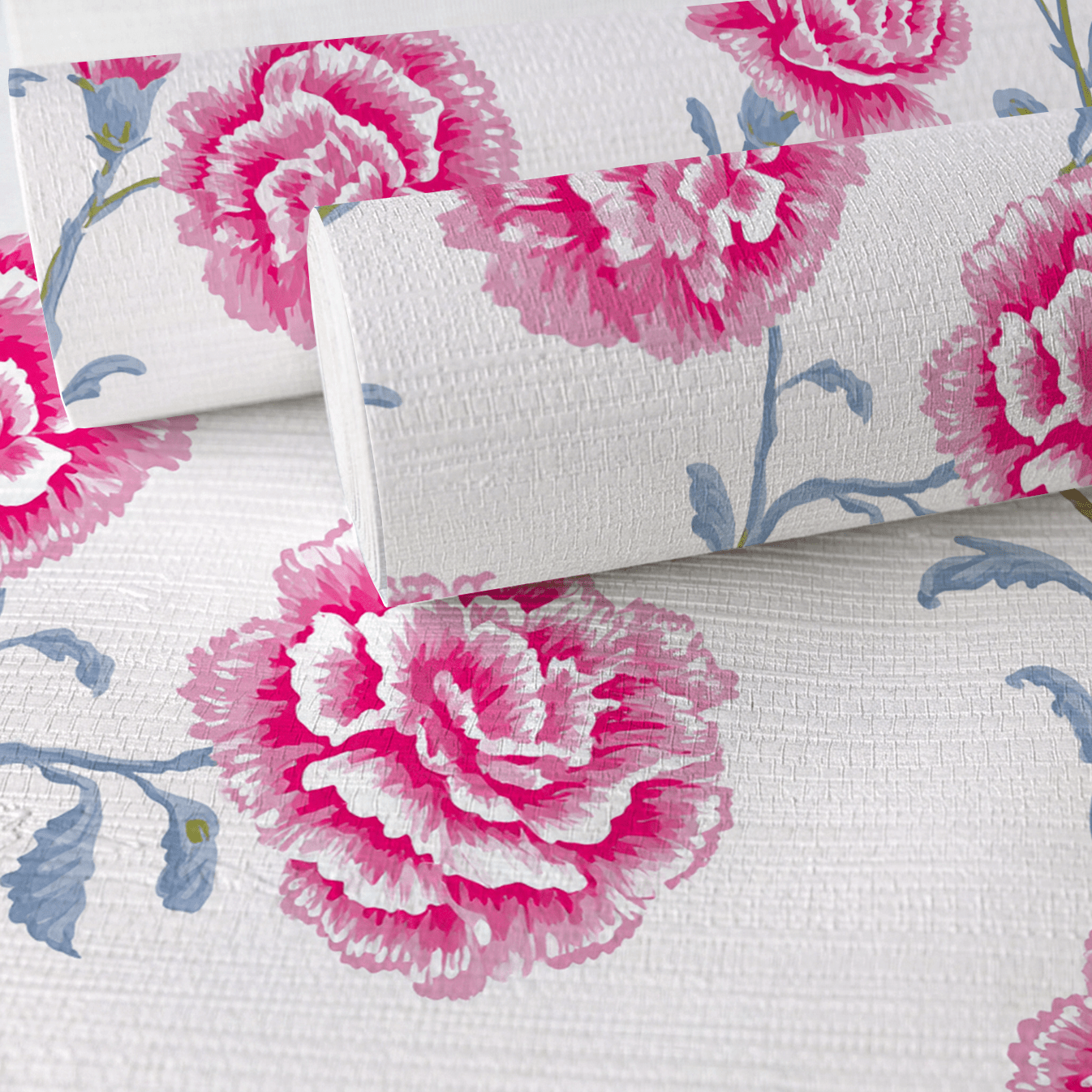 Rose Carnation Faux Grasscloth Wallpaper - Lemon Park