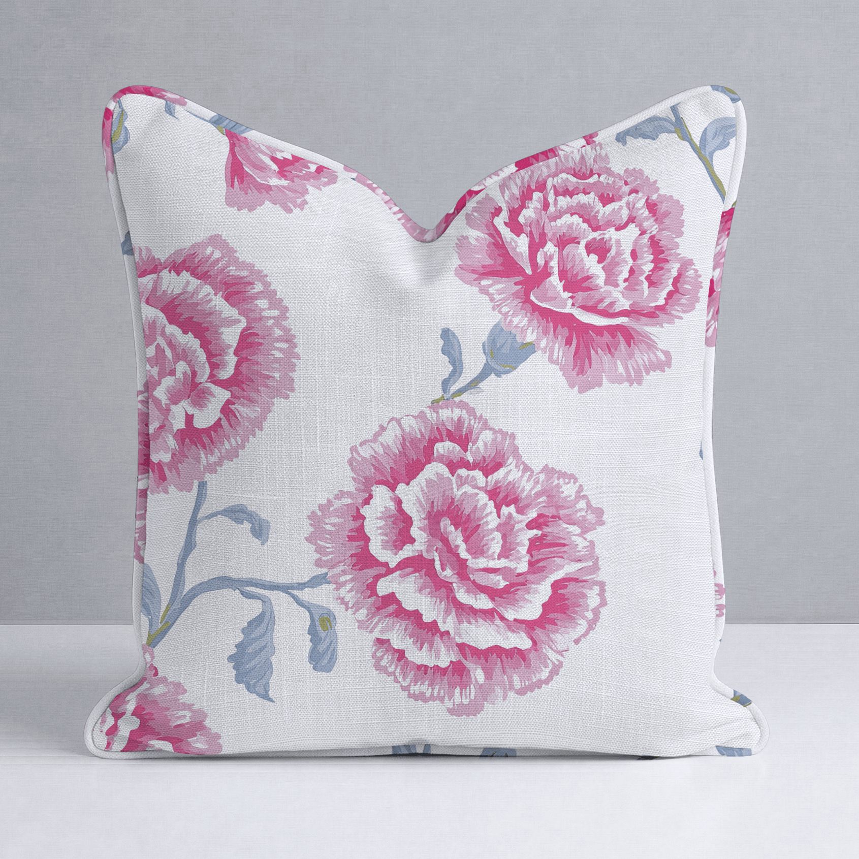 Rose Carnation Throw Pillow - Lemon Park
