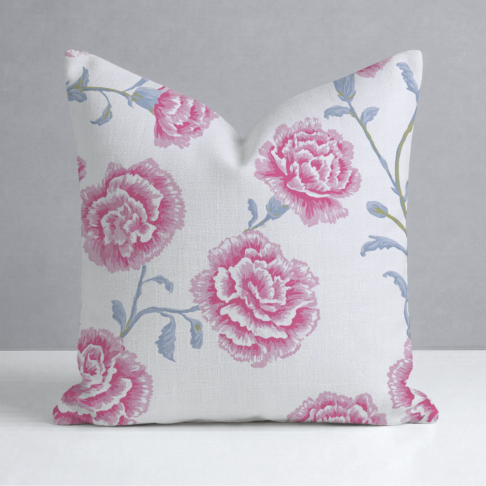 Rose Carnation Throw Pillow - Lemon Park