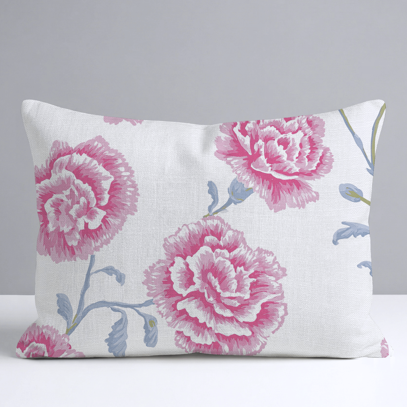 Rose Carnation Throw Pillow - Lemon Park