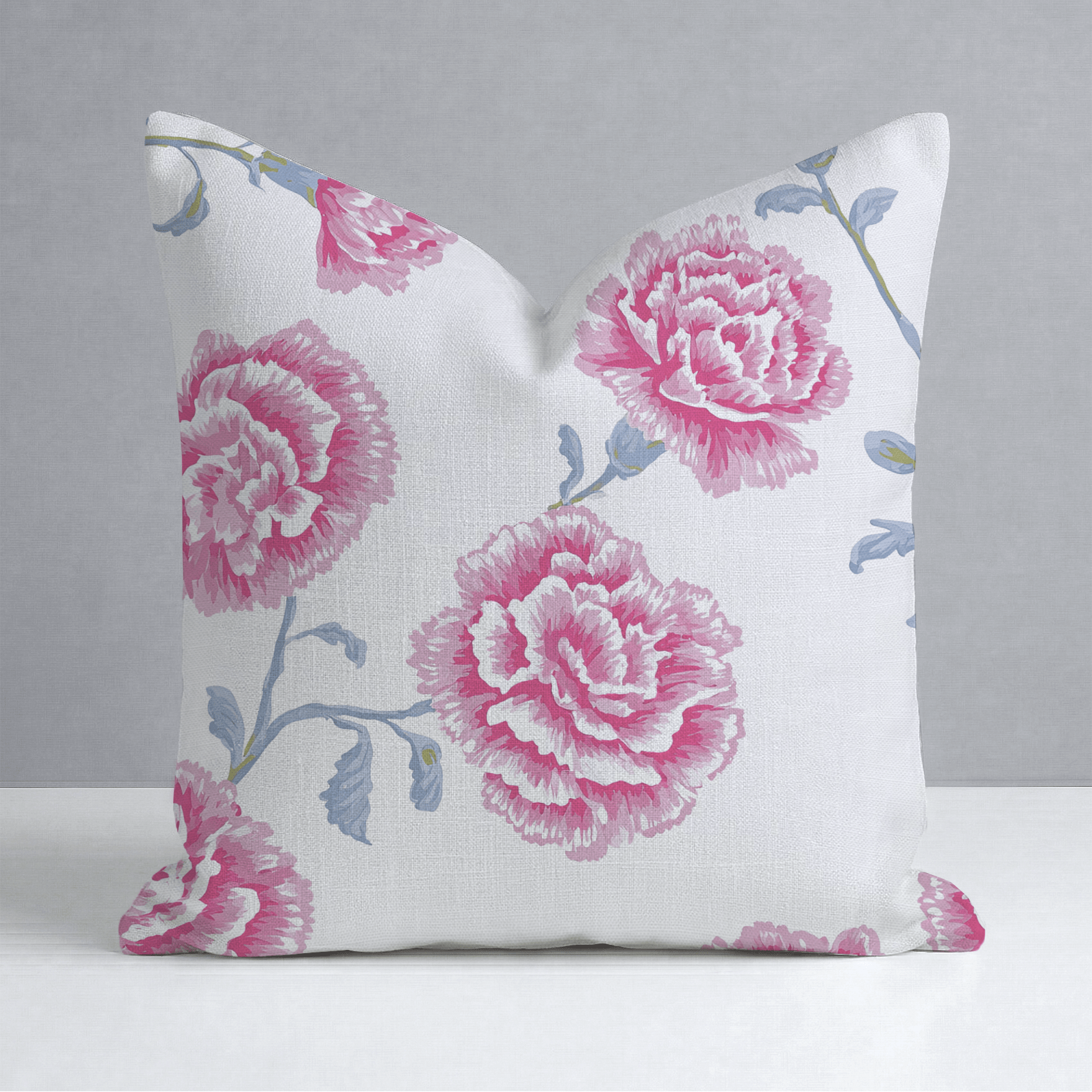Rose Carnation Throw Pillow - Lemon Park