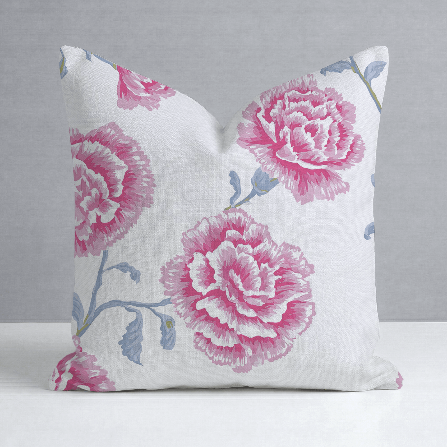Rose Carnation Throw Pillow - Lemon Park