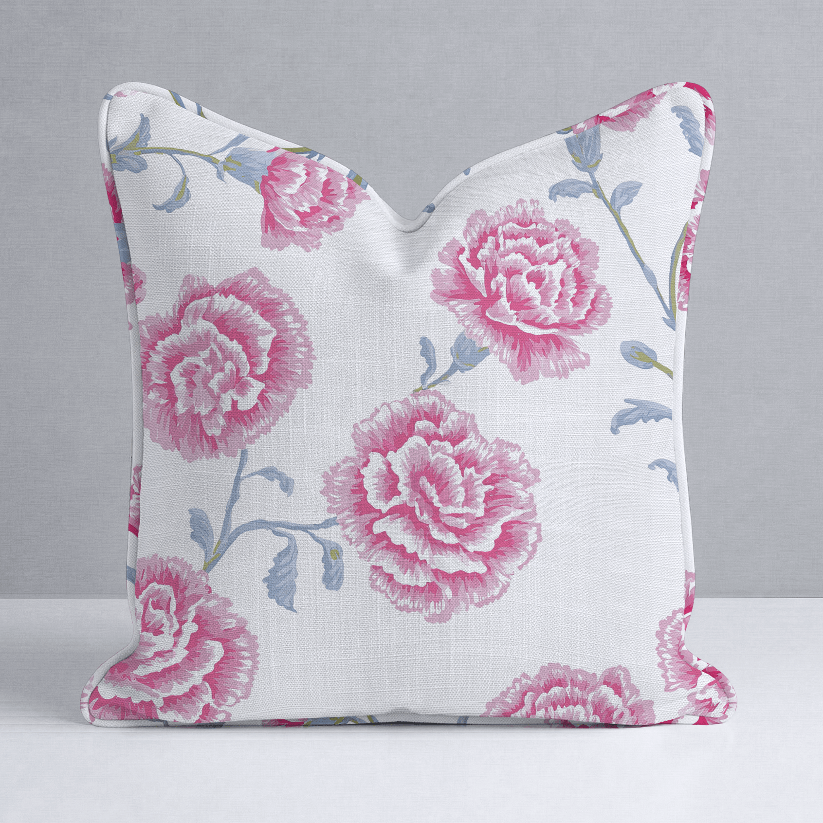 Rose Carnation Throw Pillow - Lemon Park