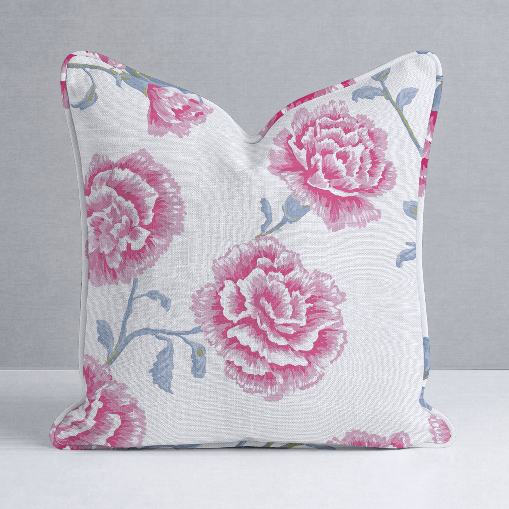 Rose Carnation Throw Pillow - Lemon Park