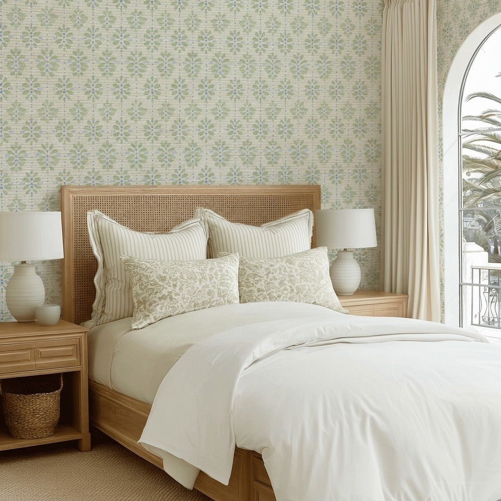 Rose Tea Faux Grasscloth Wallpaper - Lemon Park