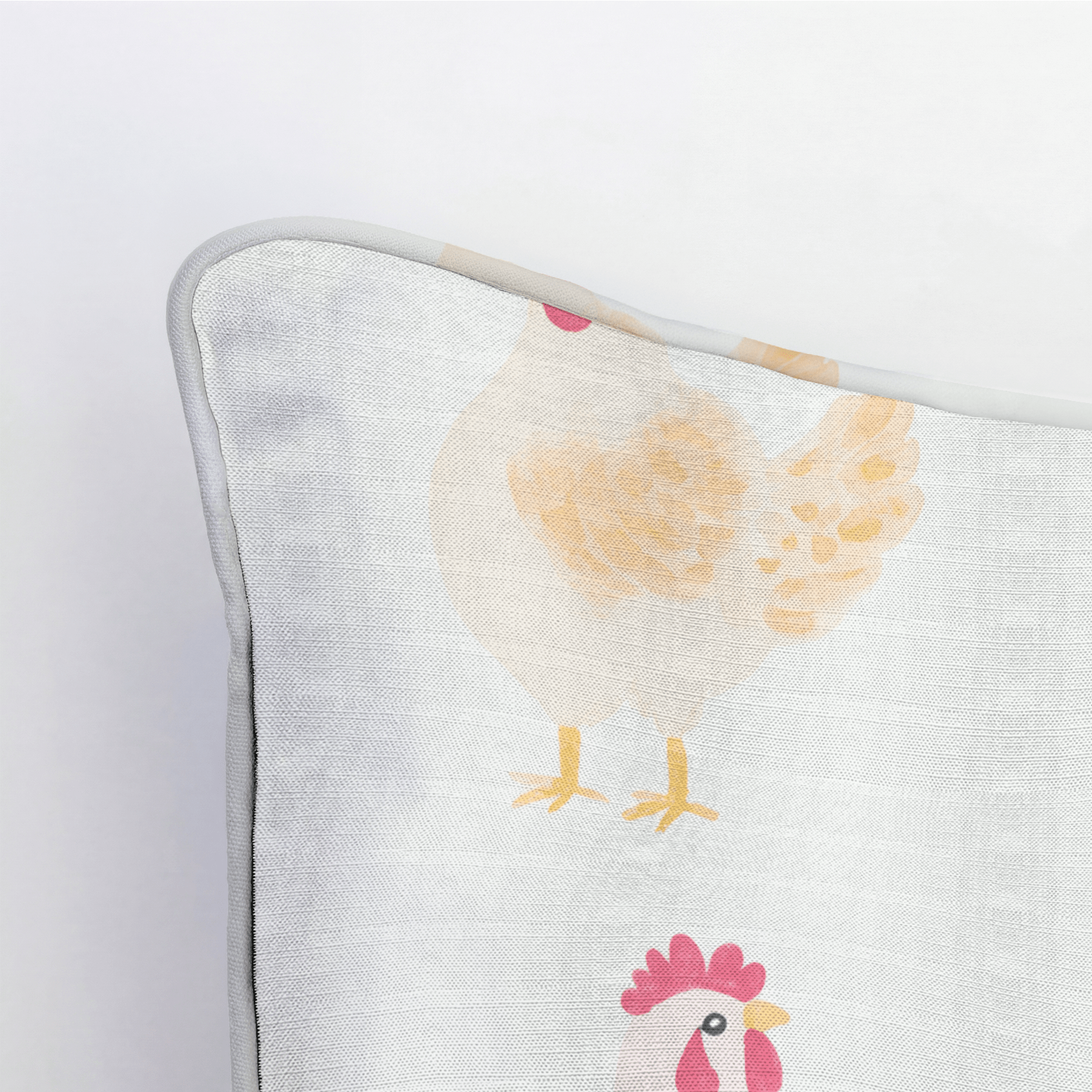 Rosy Roosters Throw Pillow - Lemon Park