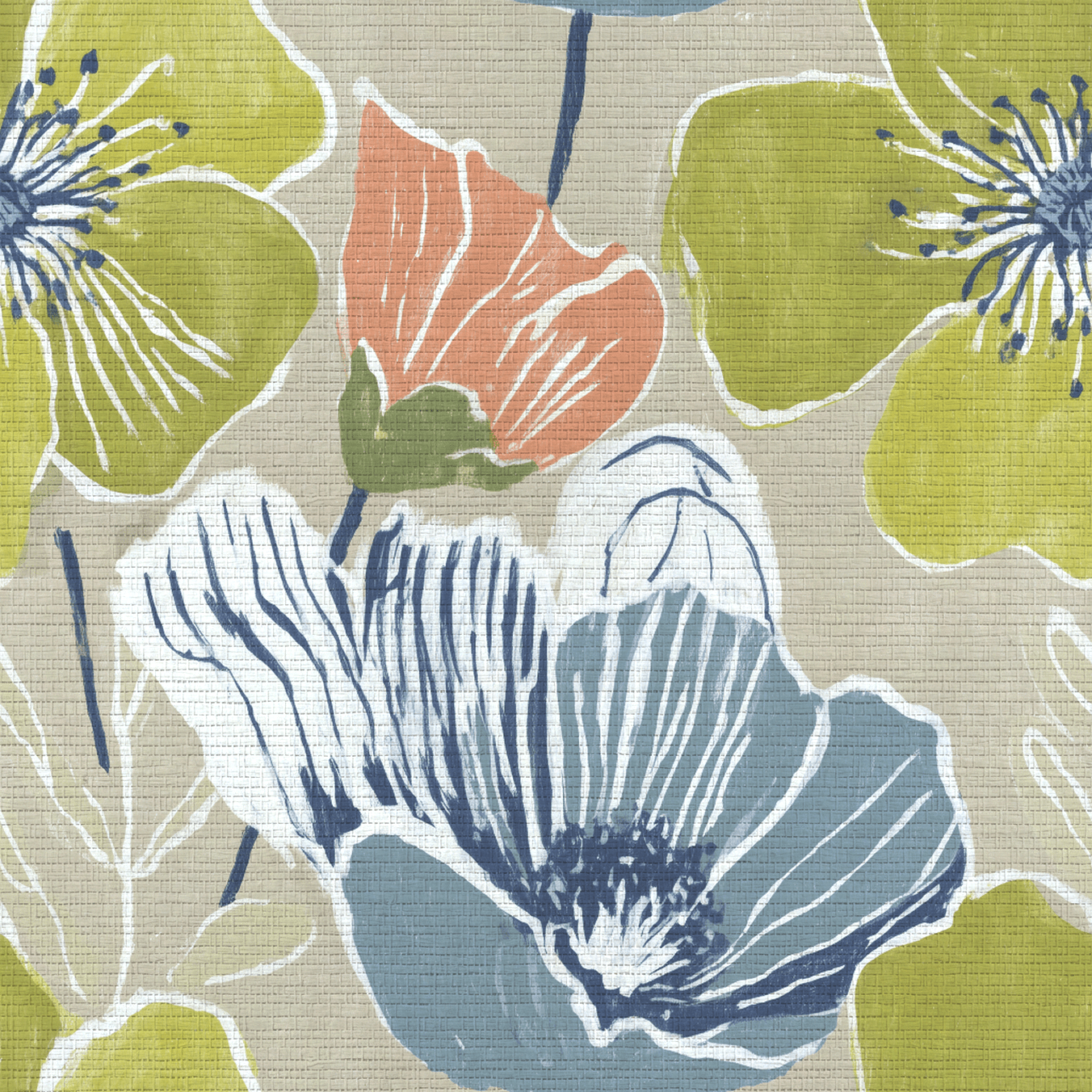 Rowena Faux Grasscloth Wallpaper - Lemon Park