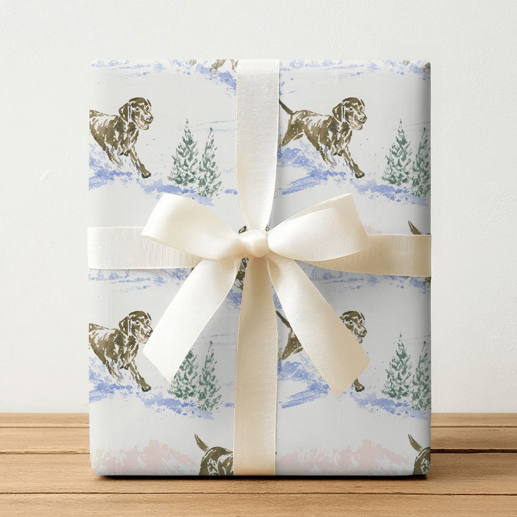 Running Chocolate Lab Puppy - Wrapping Paper - Lemon Park