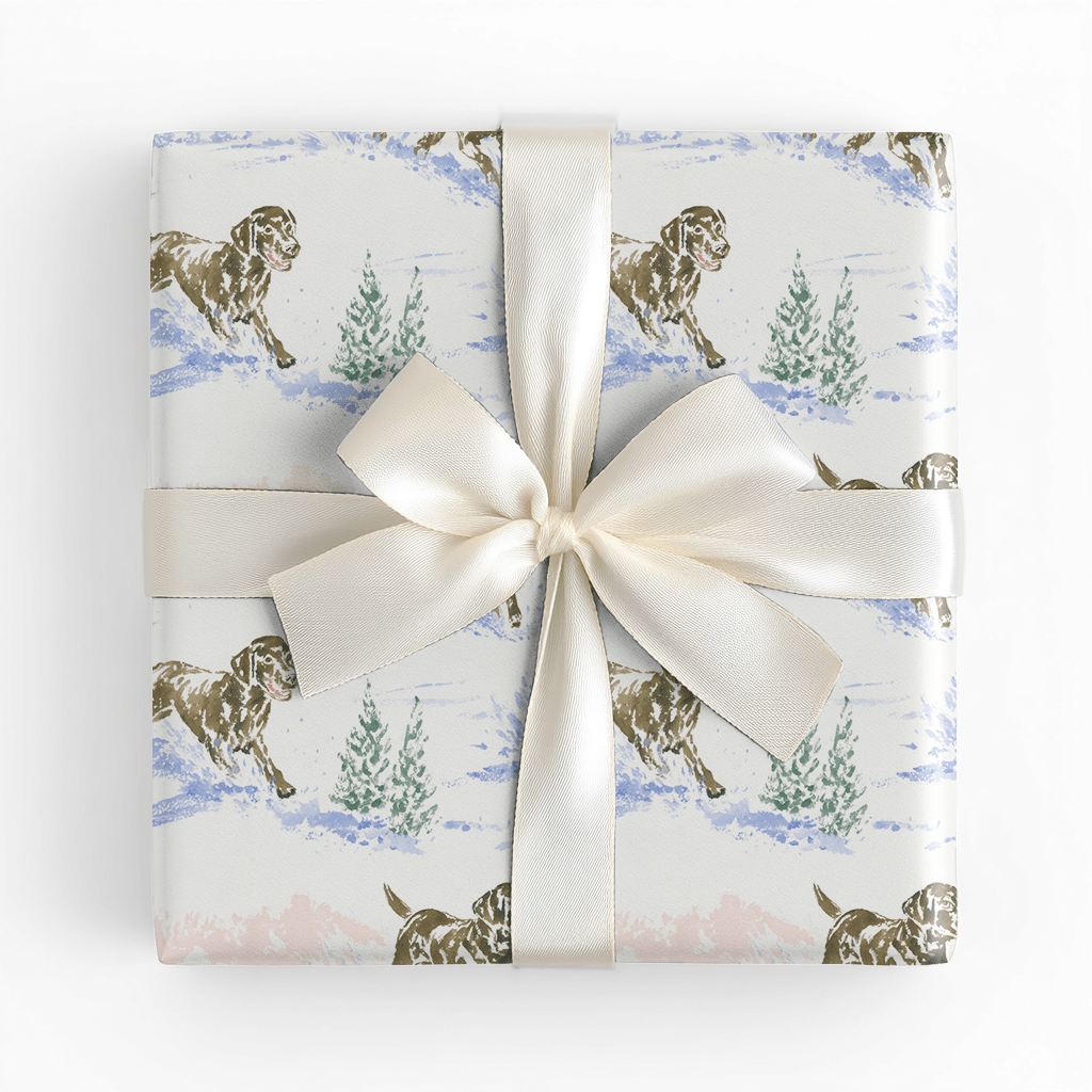 Running Chocolate Lab Puppy - Wrapping Paper - Lemon Park