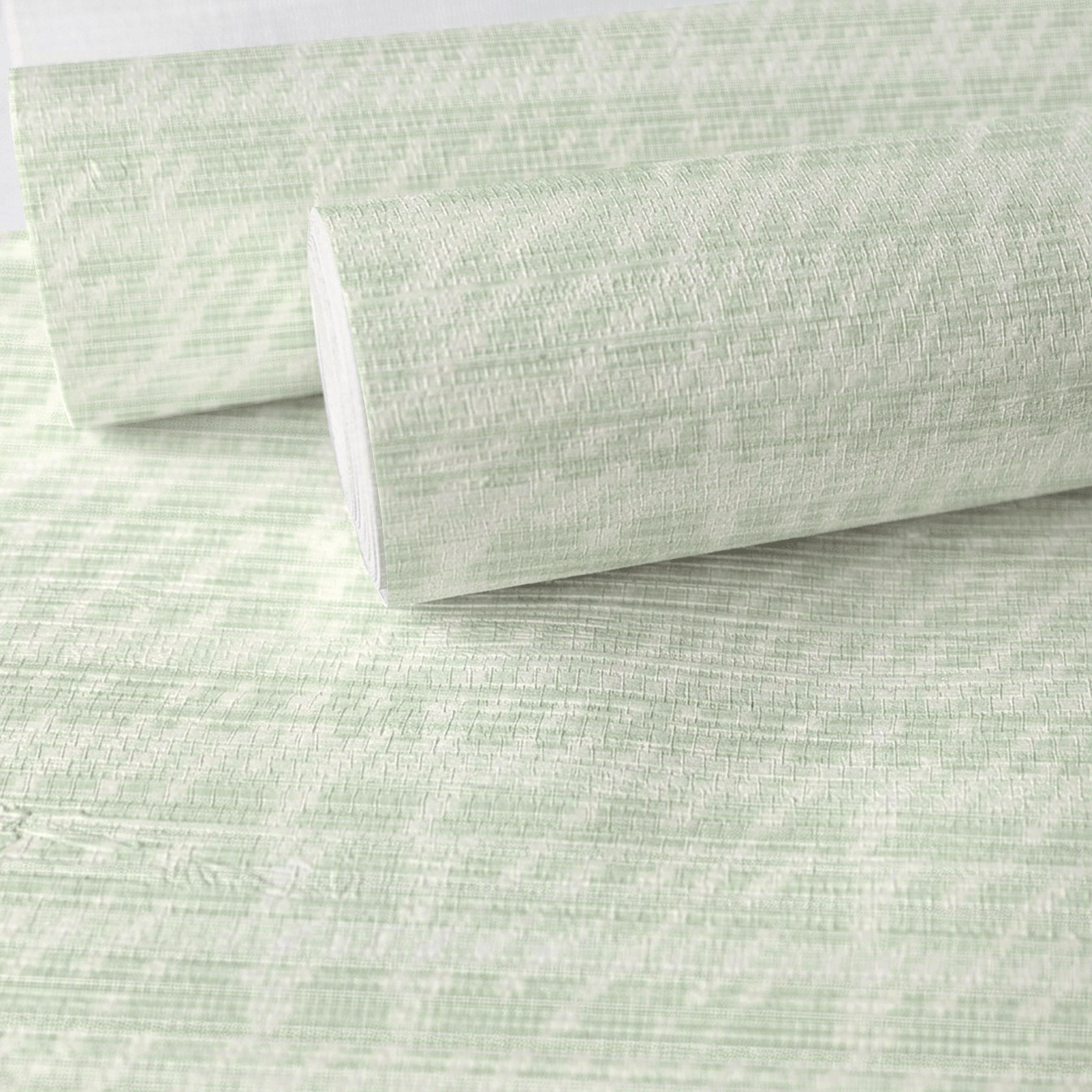 Sage Check Faux Grasscloth Wallpaper - Lemon Park