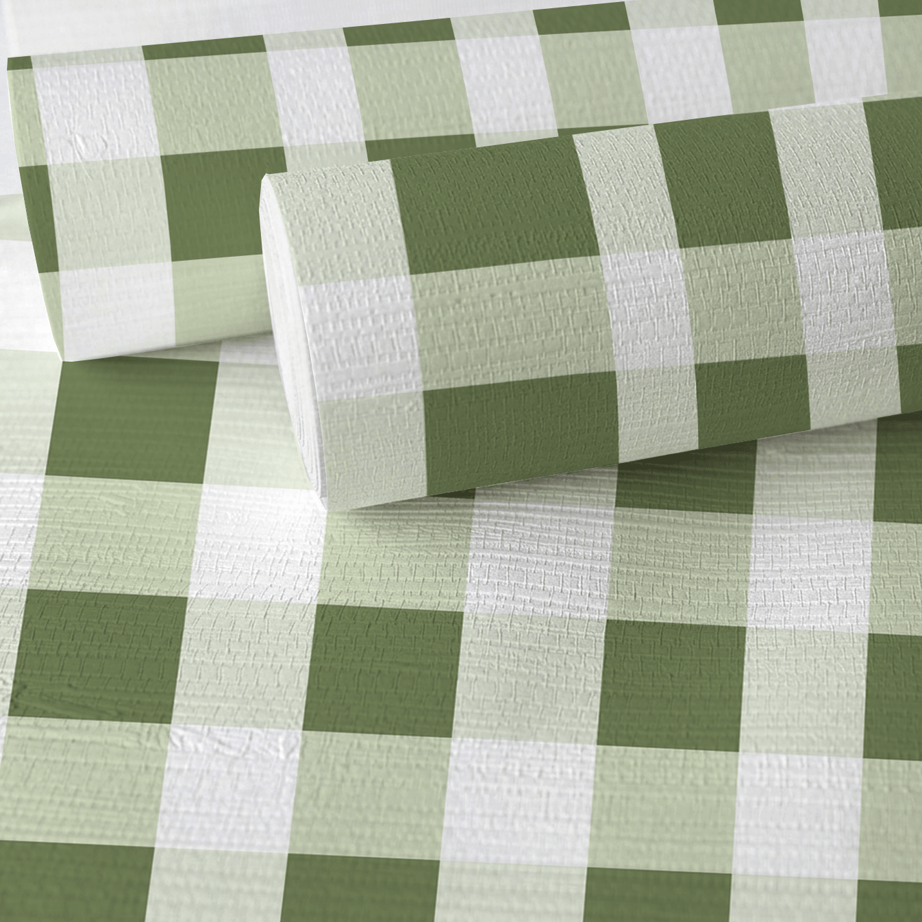 Sage Gingham Faux Grasscloth Wallpaper - Lemon Park