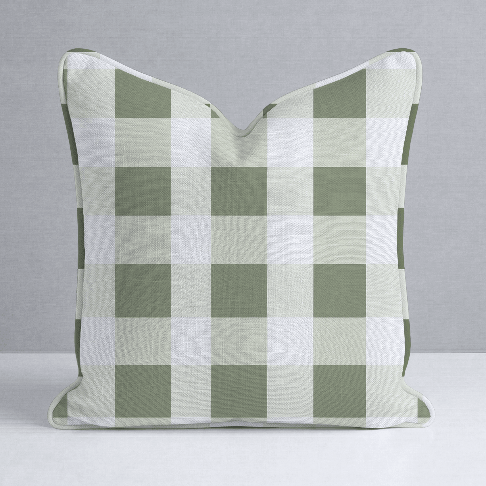 Sage Gingham Throw Pillow - Lemon Park