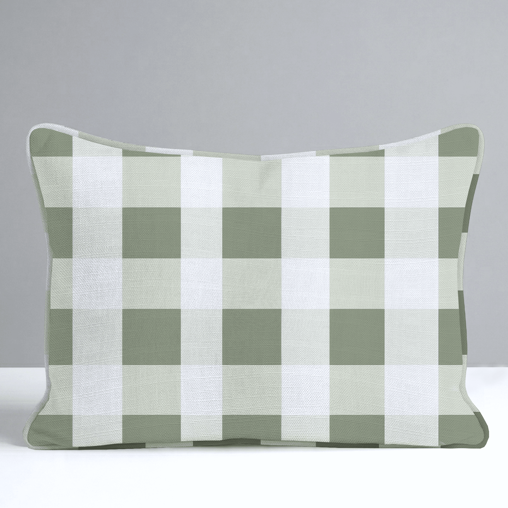 Sage Gingham Throw Pillow - Lemon Park