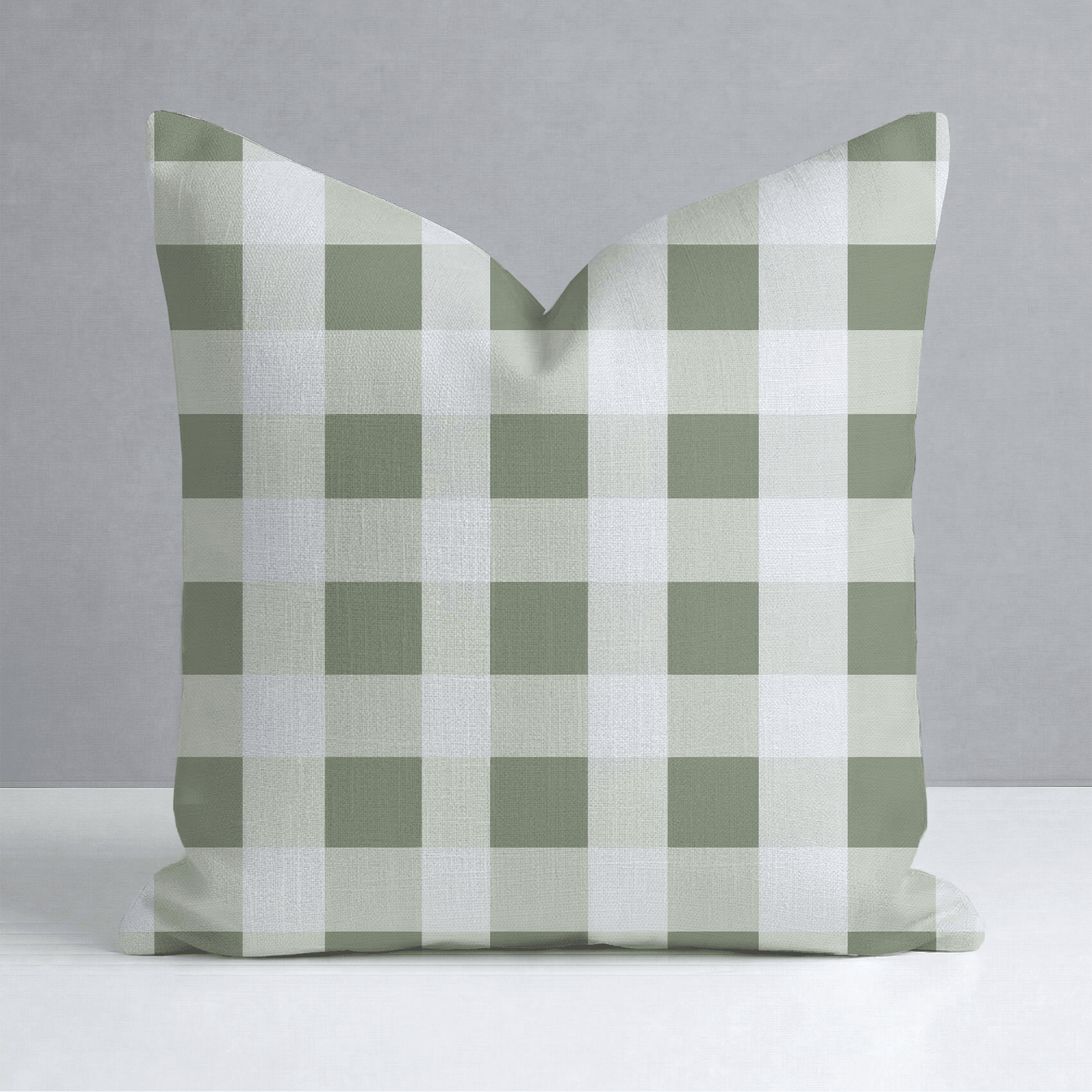 Sage Gingham Throw Pillow - Lemon Park