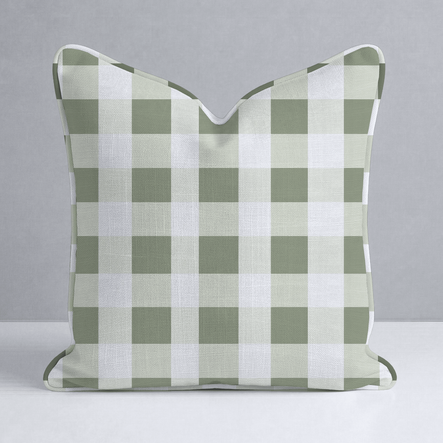 Sage Gingham Throw Pillow - Lemon Park