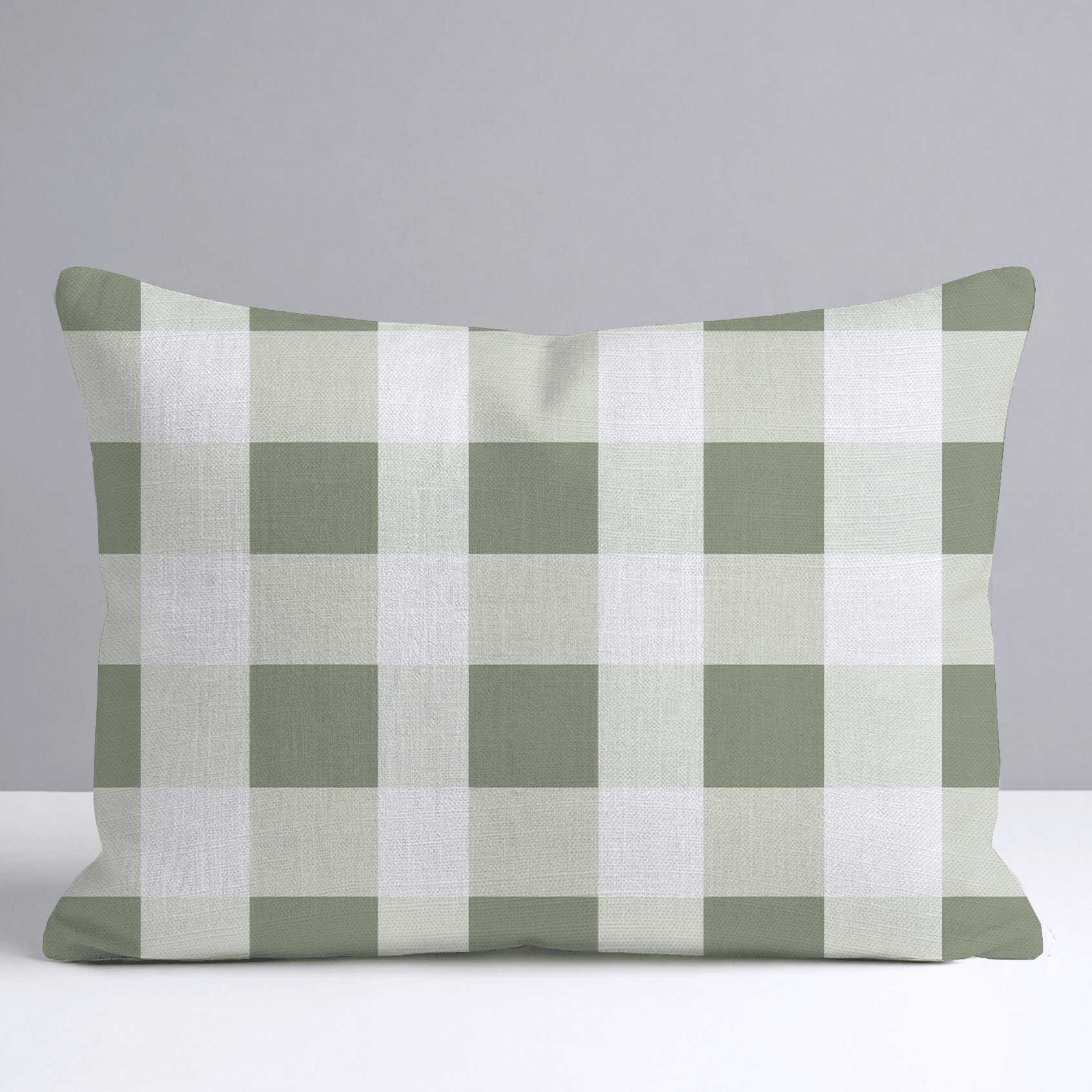 Sage Gingham Throw Pillow - Lemon Park