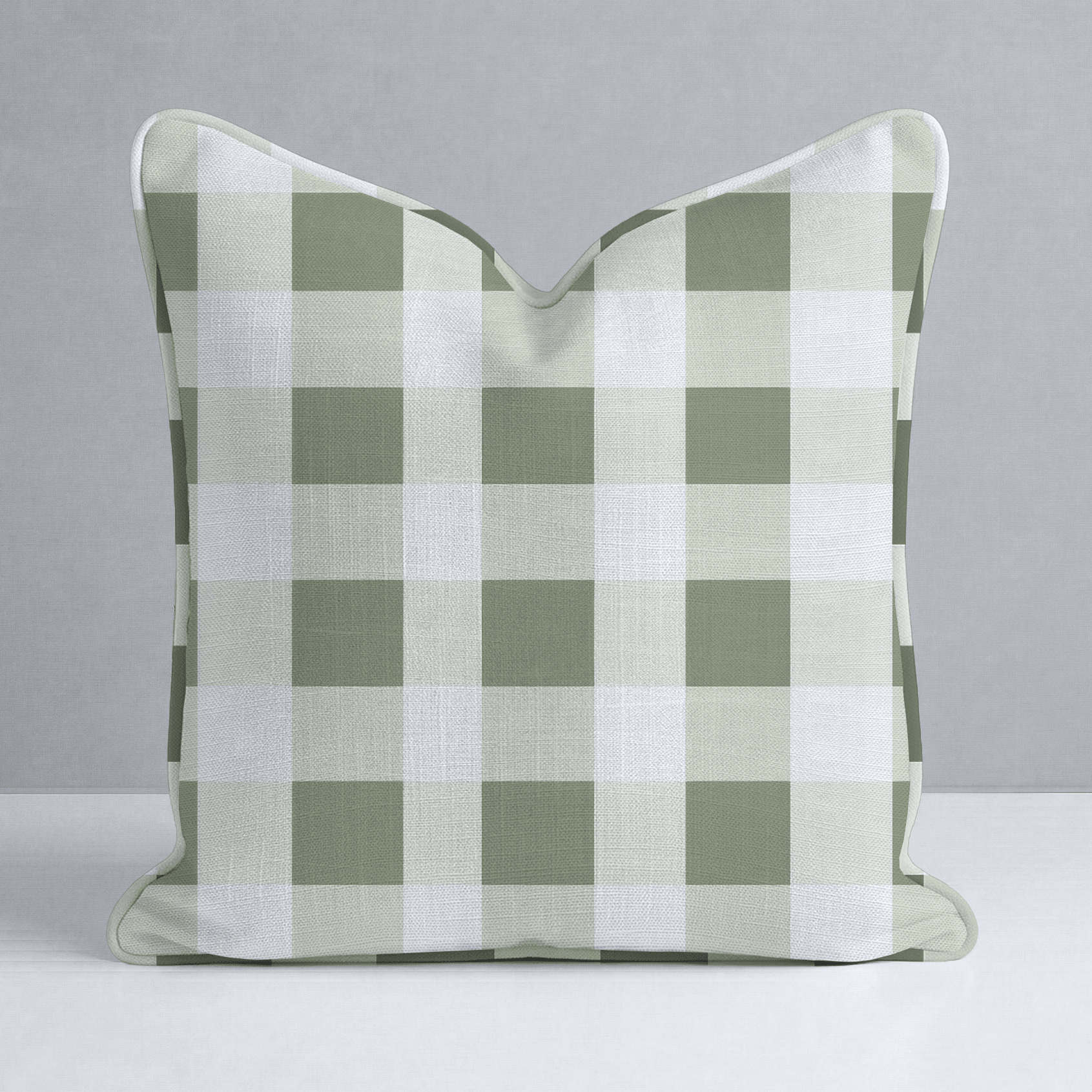 Sage Gingham Throw Pillow - Lemon Park