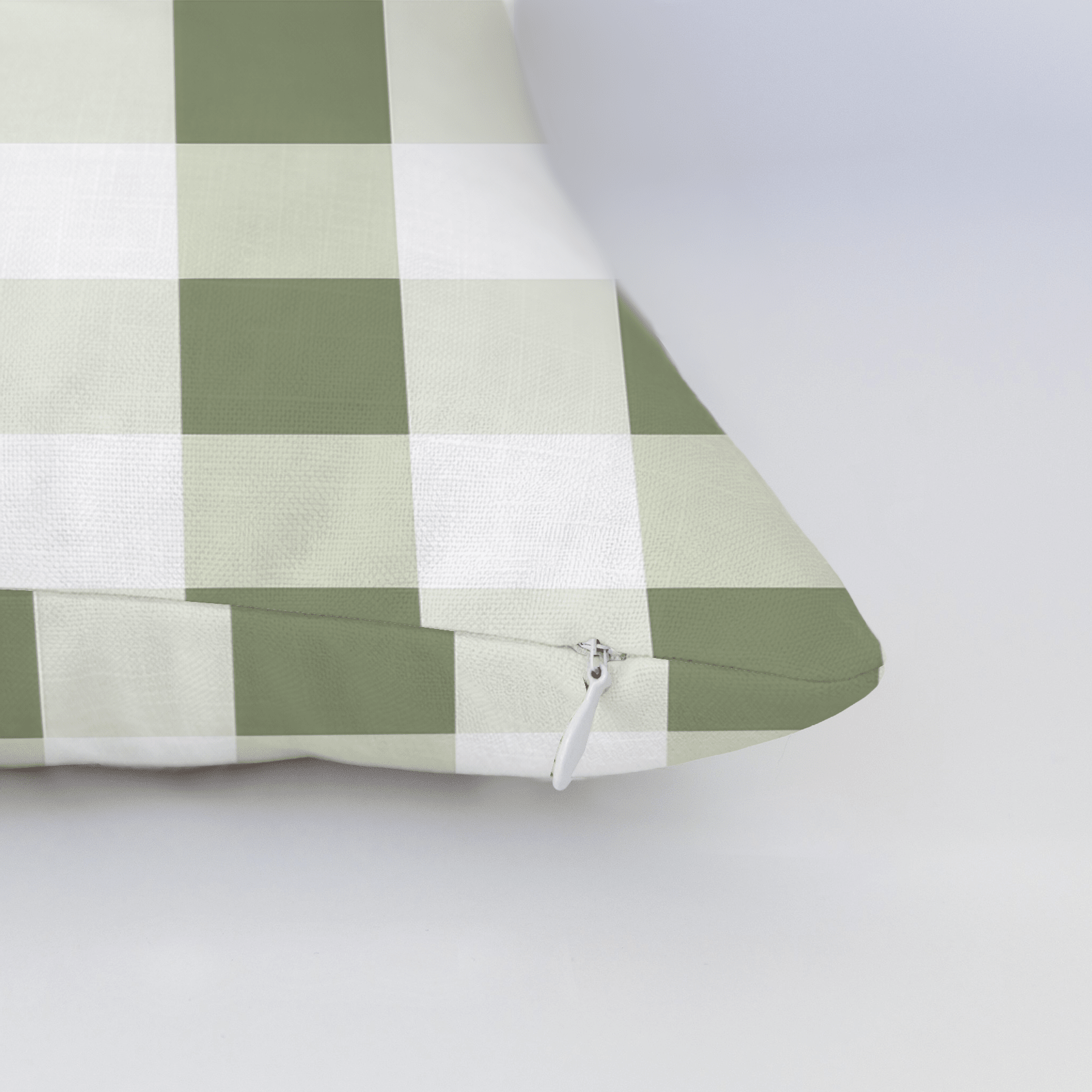 Sage Gingham Throw Pillow - Lemon Park