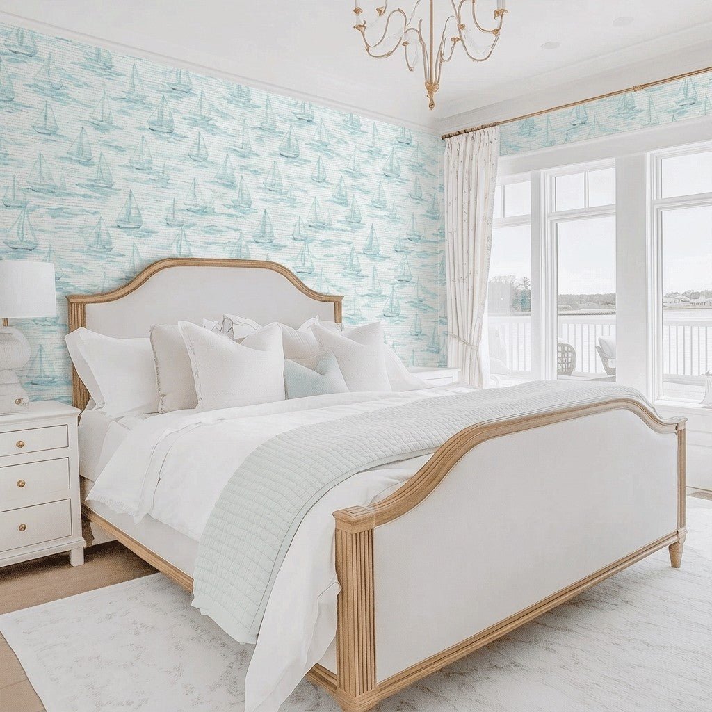 Sail Away Faux Grasscloth Wallpaper - Lemon Park